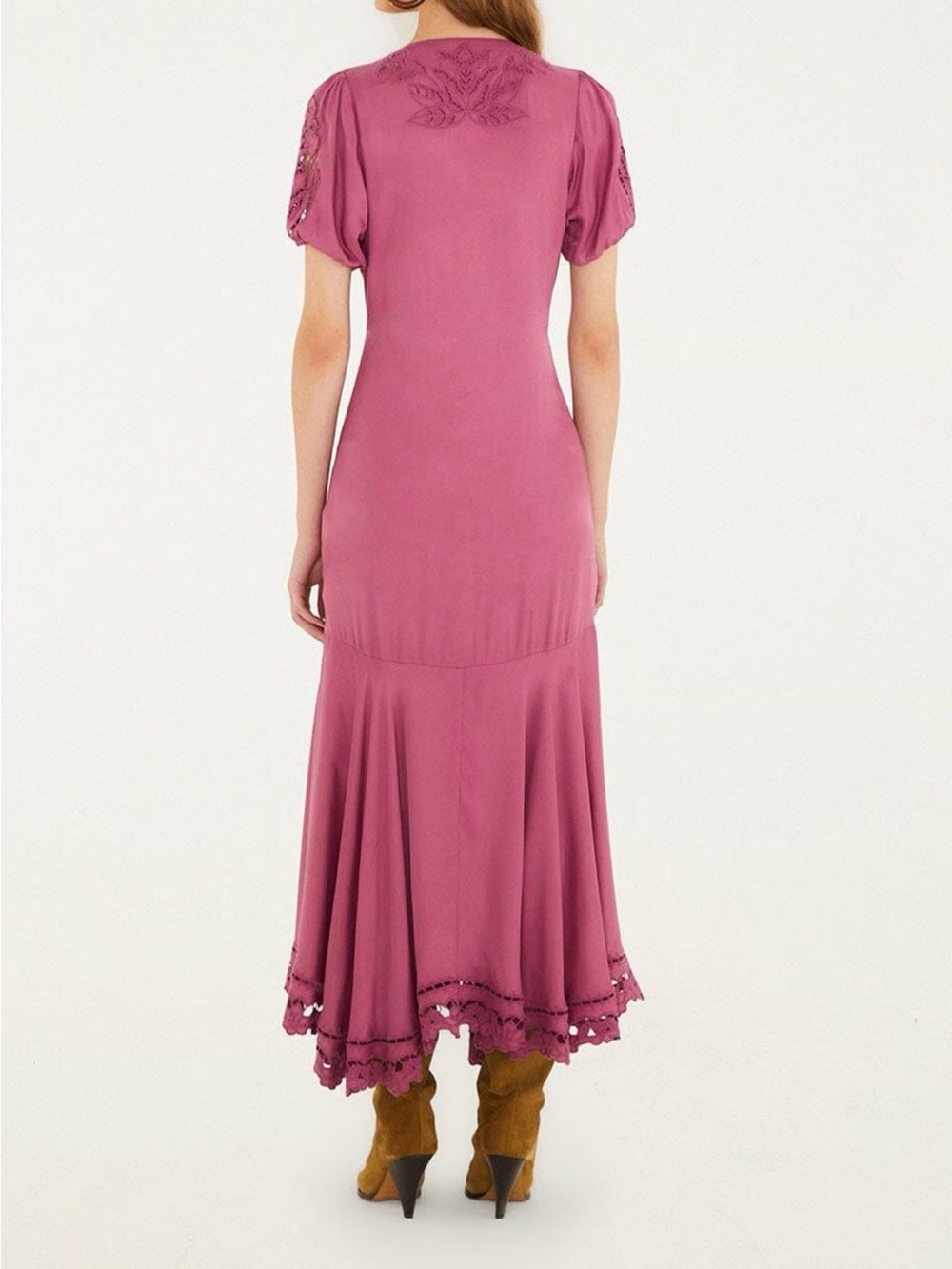 FARM Rio Magenta Embroidered Button-Front Maxi Dress - Picture 4 of 7